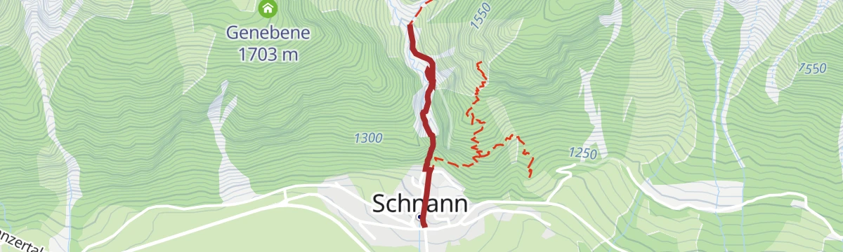 Route map: Schnann - Schnanner Klamm